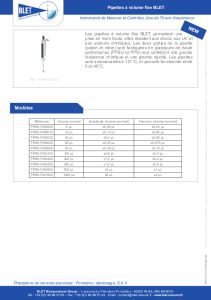 Pipettes  volume fixe BLET