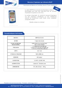 Mesureur d'paisseur par ultrasons BLET