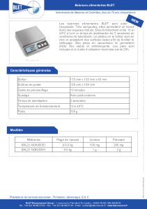 Balances alimentaires BLET