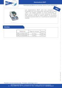 Dessiccateurs de laboratoire BLET