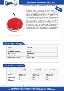 Capteur de flux thermique plat BLET