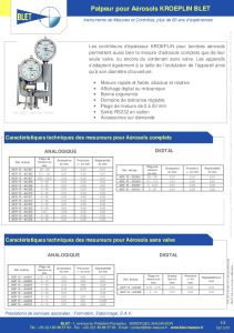Palpeurs Mcaniques pour Arosols sans Valve