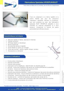 Mesureur d'paisseur fabrication spciale