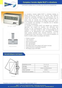 Compteur Horaire Digital  vibrations