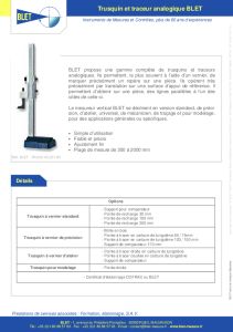 Trusquin  vernier standard - Trusquins Analogique