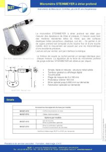 Microm�tres � �trier profond - Microm�tres STEINMEYER