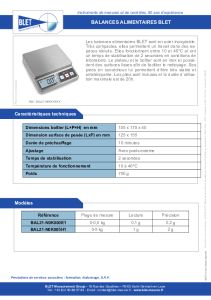 Balances alimentaires BLET