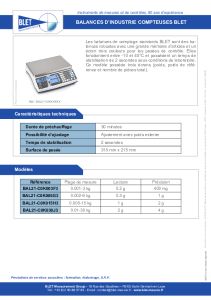 Balances de comptage standards BLET
