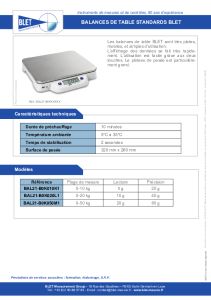 Balances de table standards BLET