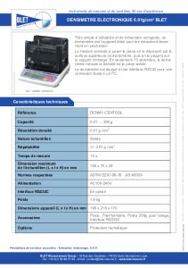 Densimtre lectronique  DENM1-CENTSOL BLET