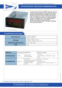 Afficheurs numriques BETA de DITEL