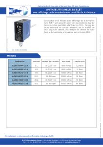 Agitateurs � H�lice � Affichage de Temp�rature BLET