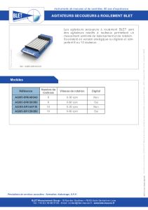 AGITATEURS SECOUEURS A ROULEMENT BLET