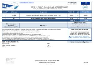 DEVIS - VITROMETRE BLET