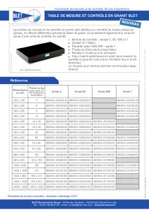 Marbres ou tables de contr�le BLET