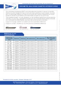 Circom�tres de diam�tre int�rieur O-RING BLET