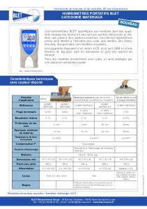 Humidim�tres pour Mat�riaux BLET