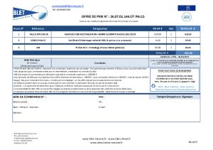 DEVIS PAL15-DT011N ET PLAN