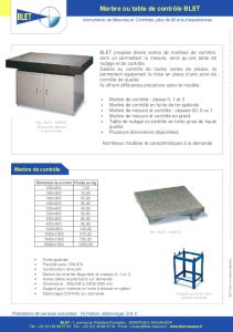Marbre de Contrle en Acier - BLET