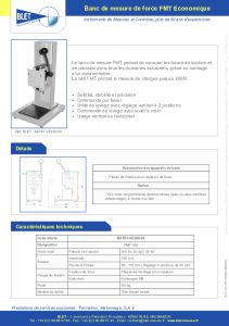 BLET - BANC DE MESURE DE FORCE FMT ECONOMIQUE