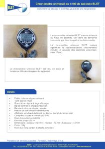 Chronomtre 1/100 sec - Chronomtres BLET Mesure