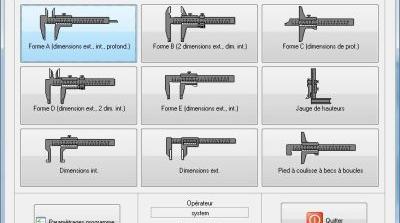 QM-CALIP Pieds  Coulisse - Logiciel QM SOFT